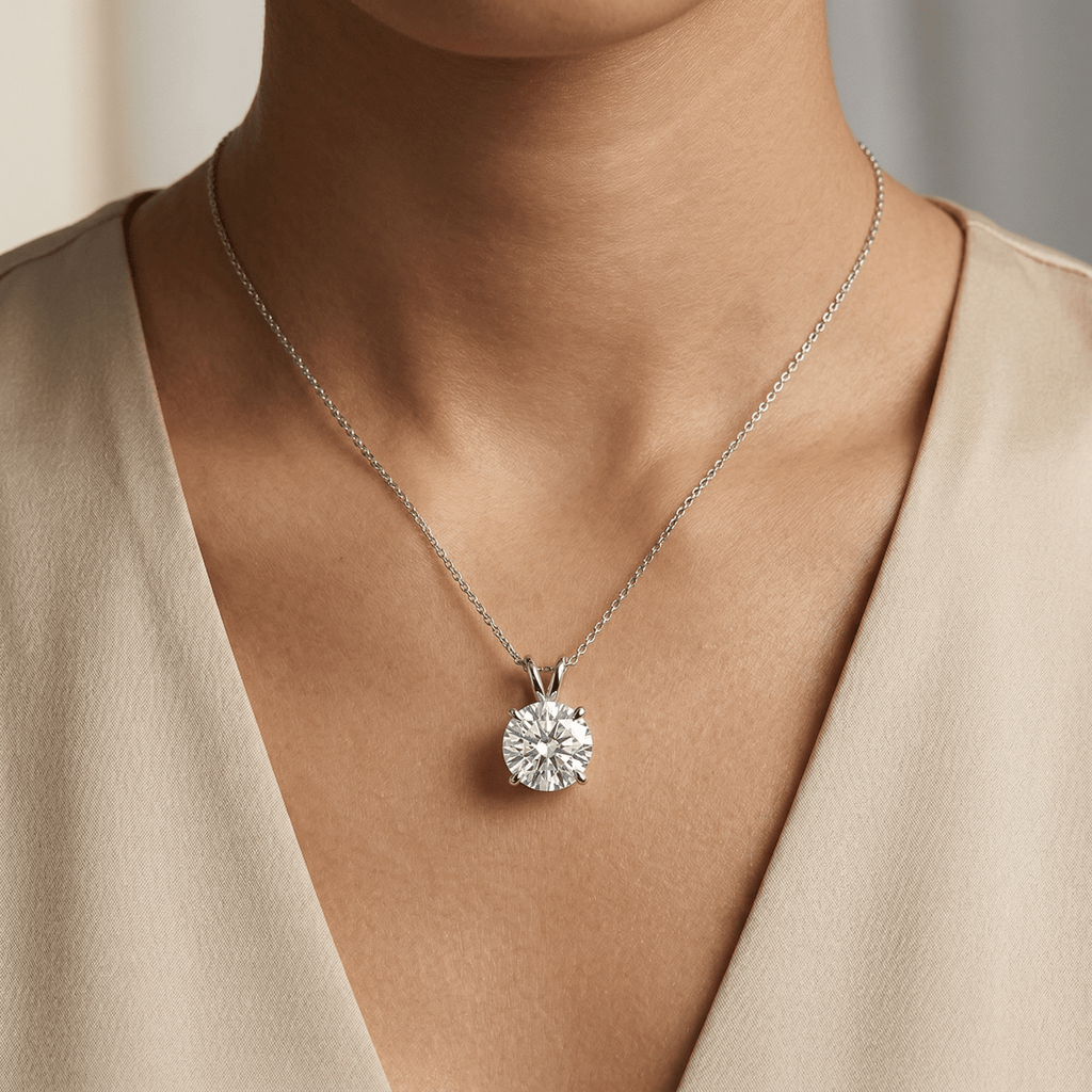 Moissanite Stud Necklace