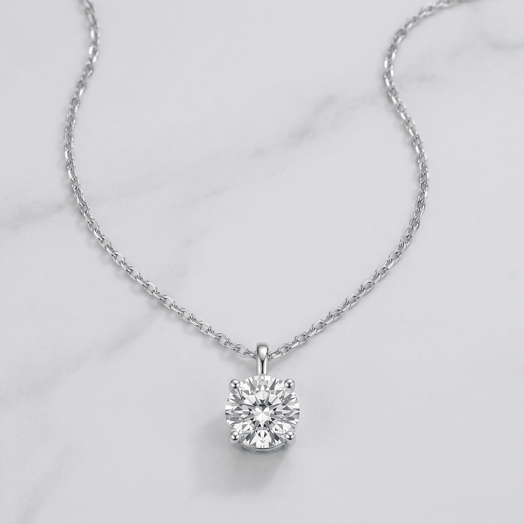 Moissanite Stud Necklace