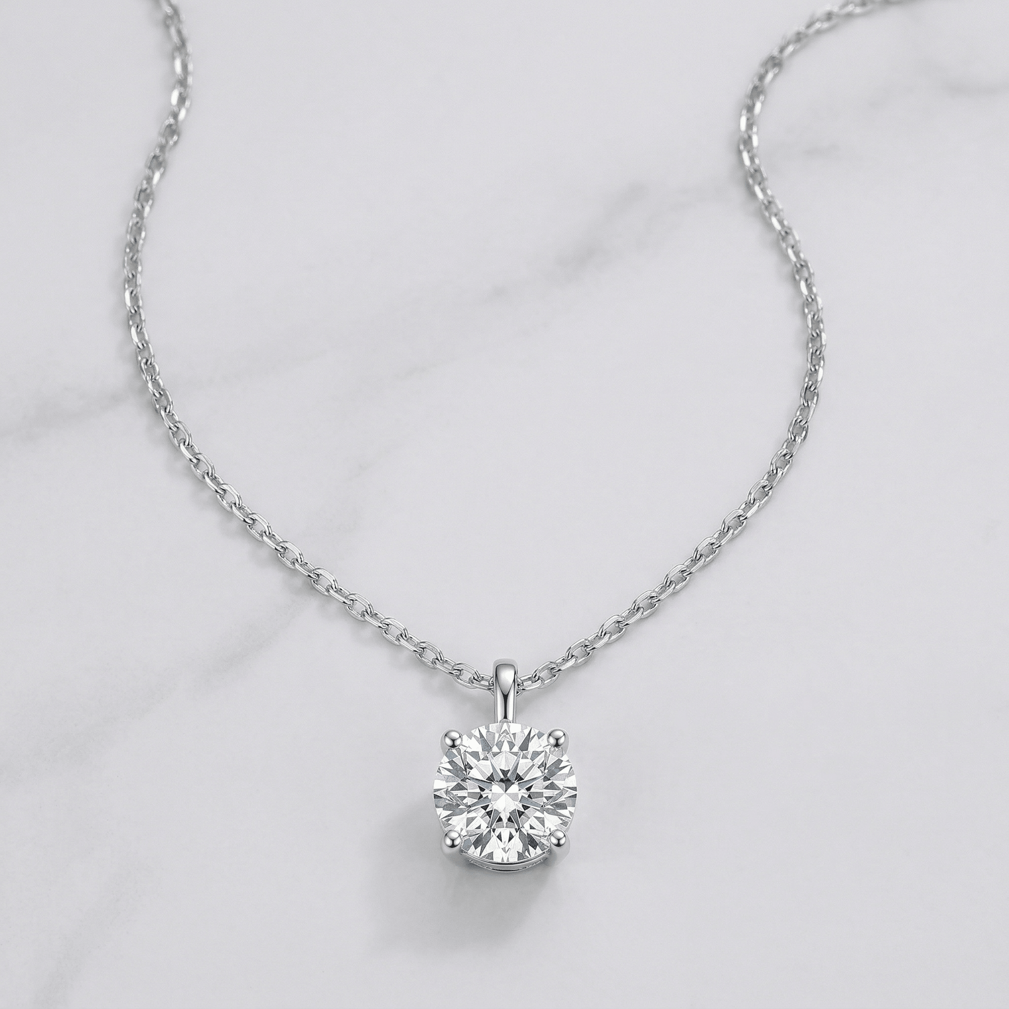 Moissanite Stud Necklace