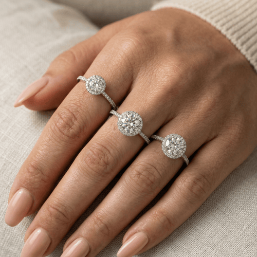 Moissanite Halo Ring