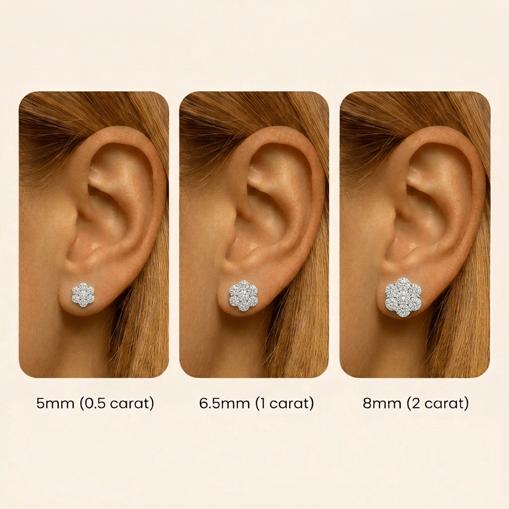 Moissanite Flower Earrings