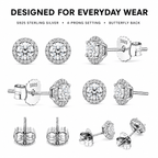 Moissanite Halo Earrings