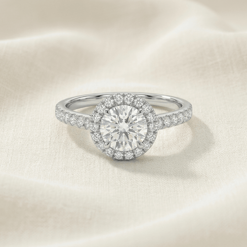 Moissanite Halo Ring