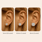 Square Moissanite Halo Earrings